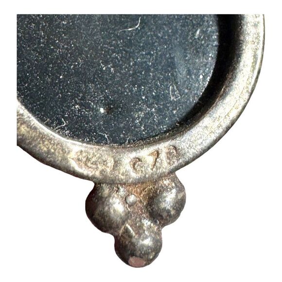 Vintage Sterling Silver Amber Drop Earrings MCM Modern Dangle Teardrop 925 Retro - Picture 6 of 8